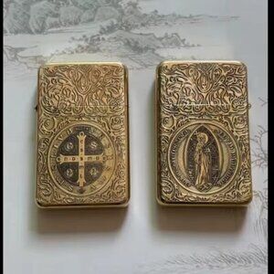 CHIEF Exquisite Brass Constantine Kerosene Ultra-thin Windproof Vintage Engravin